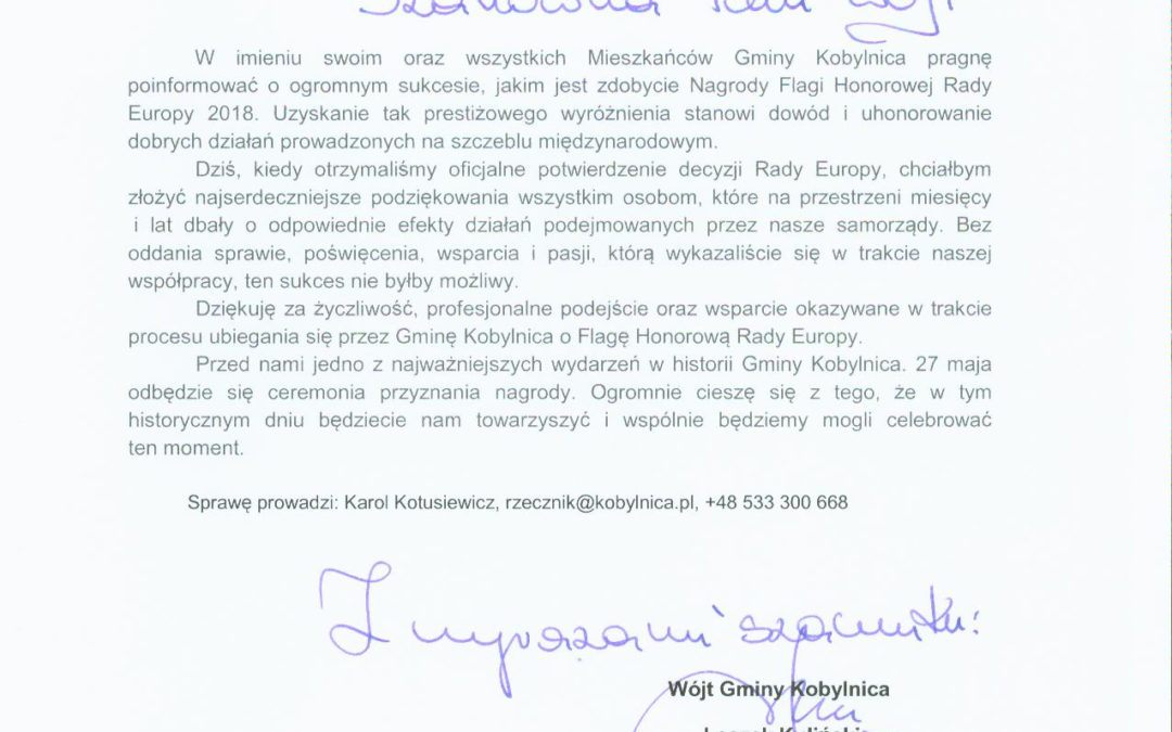 Gratulujemy partnerom z Kobylnicy