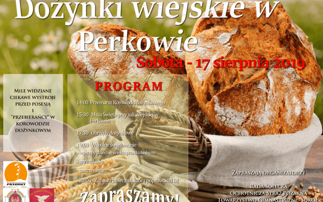 Zapraszamy na Dożynki Wiejskie do Perkowa