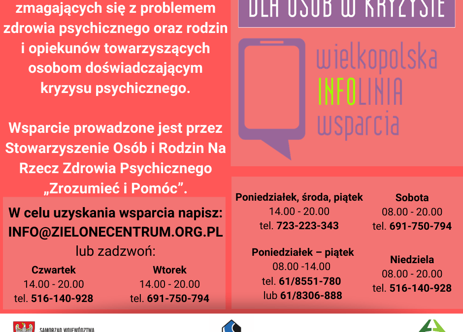Linia wsparcia psychologicznego, informacyjnego i doradczego dla osób w kryzysie psychicznym, doświadczających przemocy i osób starszych