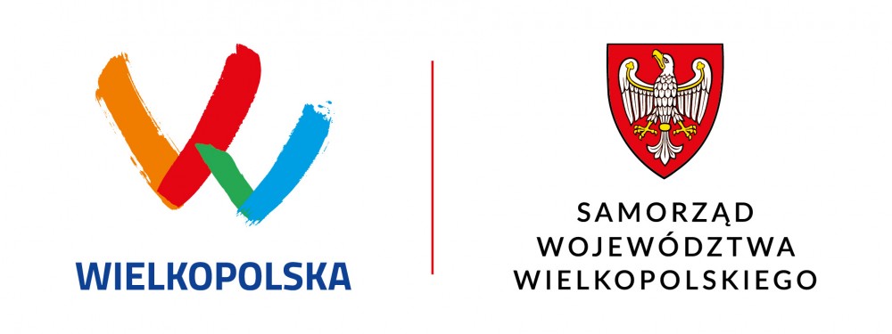 Grafika przedstawia logo WIELKOPOLSKA oraz herb Samorządu Województwa Wielkopolskiego.